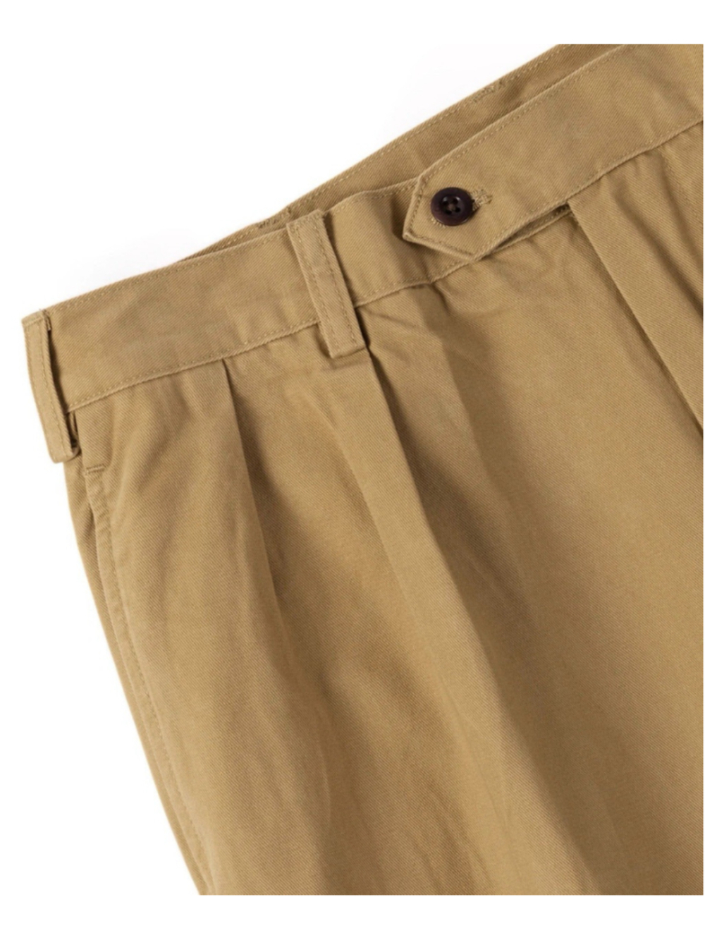 100% Cotton Non-Stock MFG 1930s IVY Style Double Pleated Chino Trousers Yellow L - Picture 5 of 8